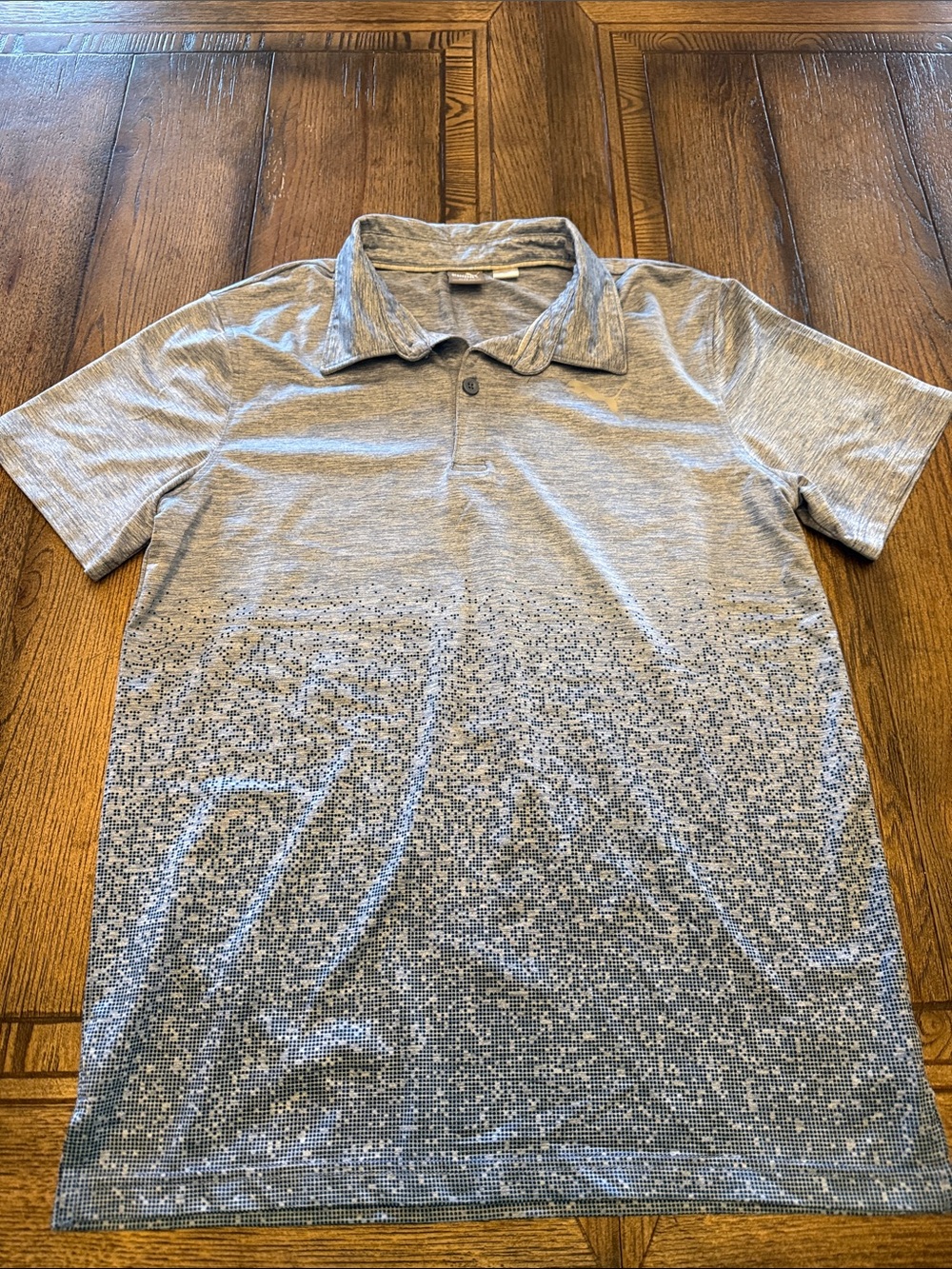 Puma Heather Blue Gray Pixel Fade Polo